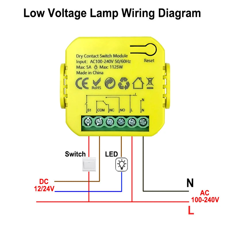 Smart ZigBee Dry Contact Switch Relay