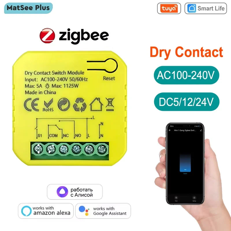 Smart ZigBee Dry Contact Switch Relay