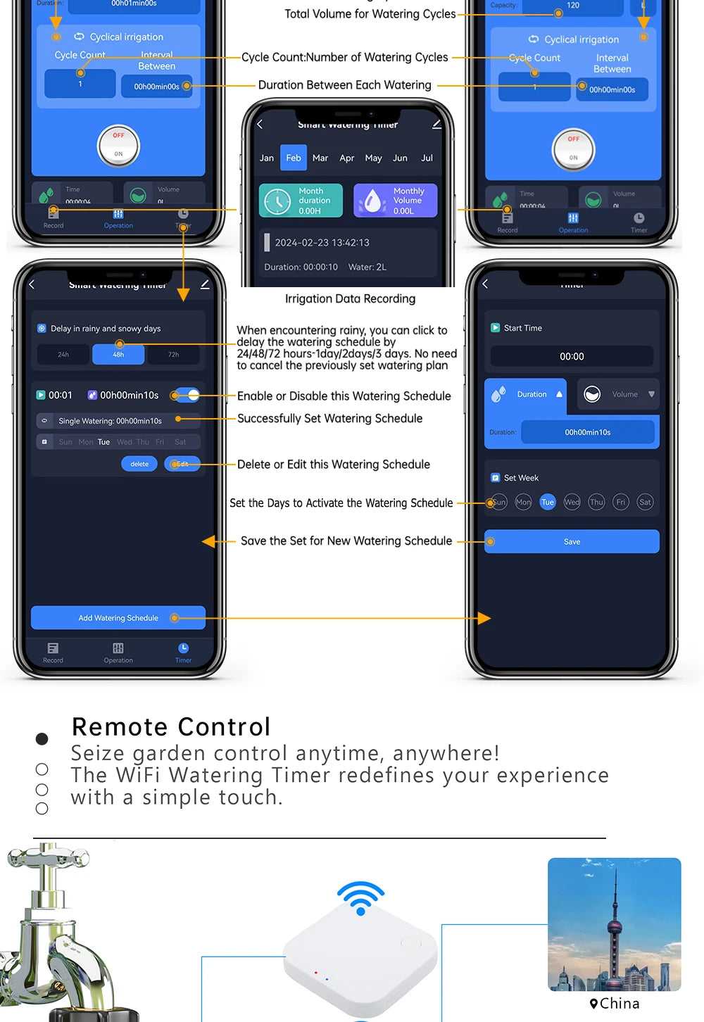 Smart Zigbee WiFi Garden Watering Timer
