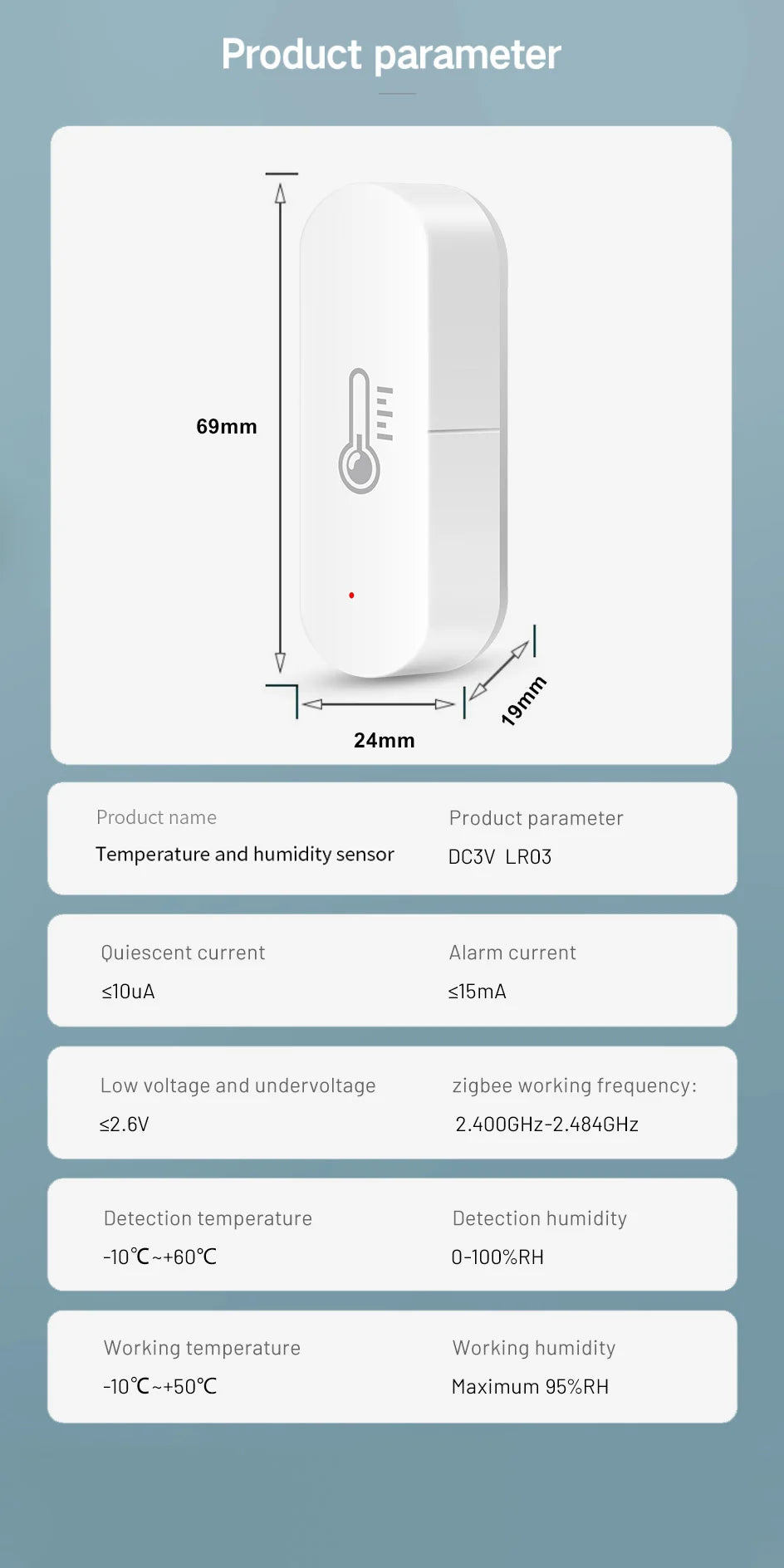 ZigBee Smart Temperature & Humidity Sensor