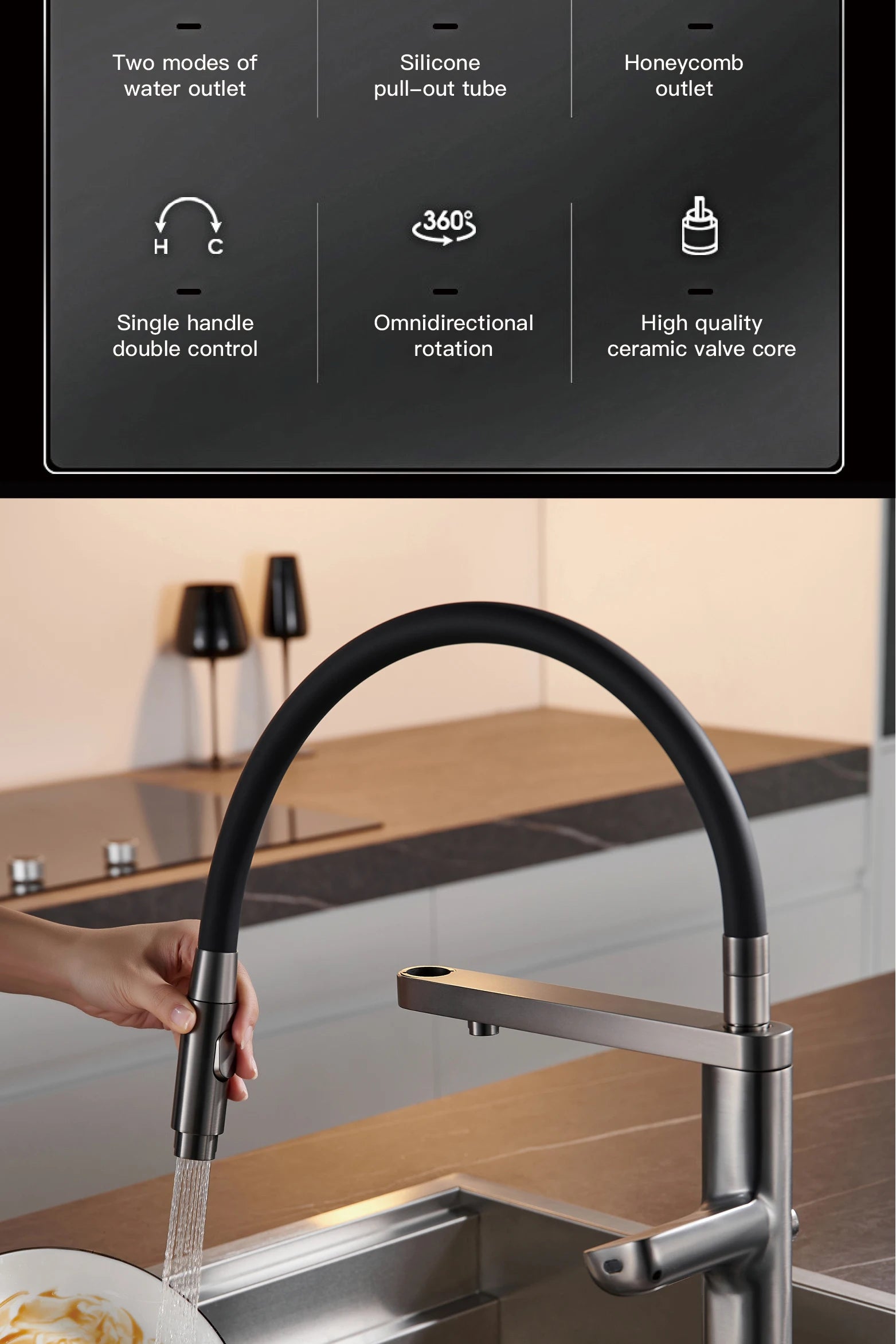 Luxury Smart Kitchen Faucet with Digital Display