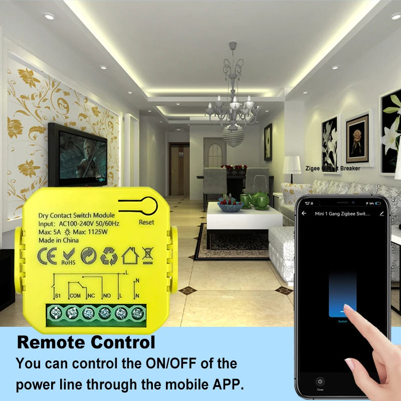 Smart ZigBee Dry Contact Switch Relay