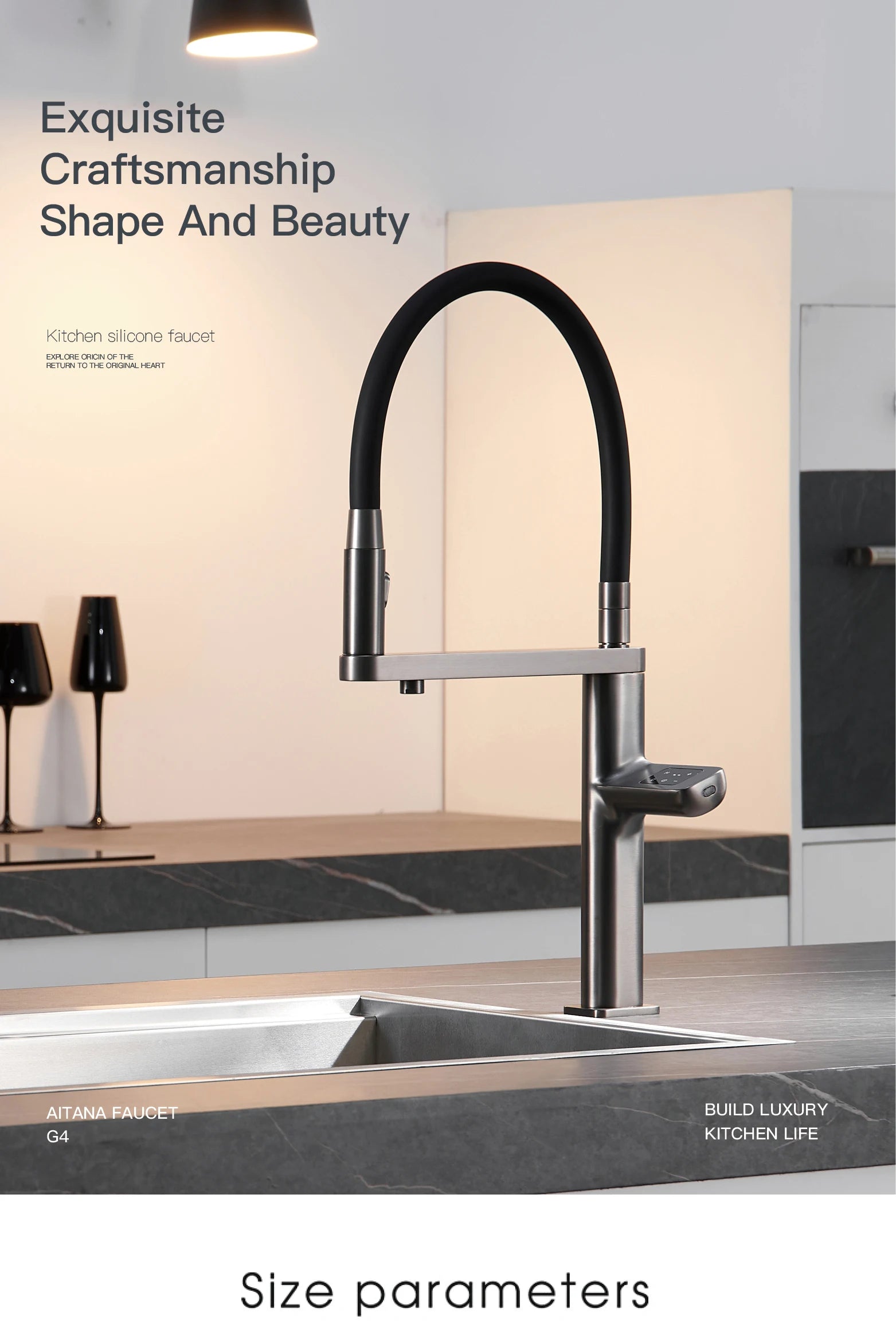Luxury Smart Kitchen Faucet with Digital Display