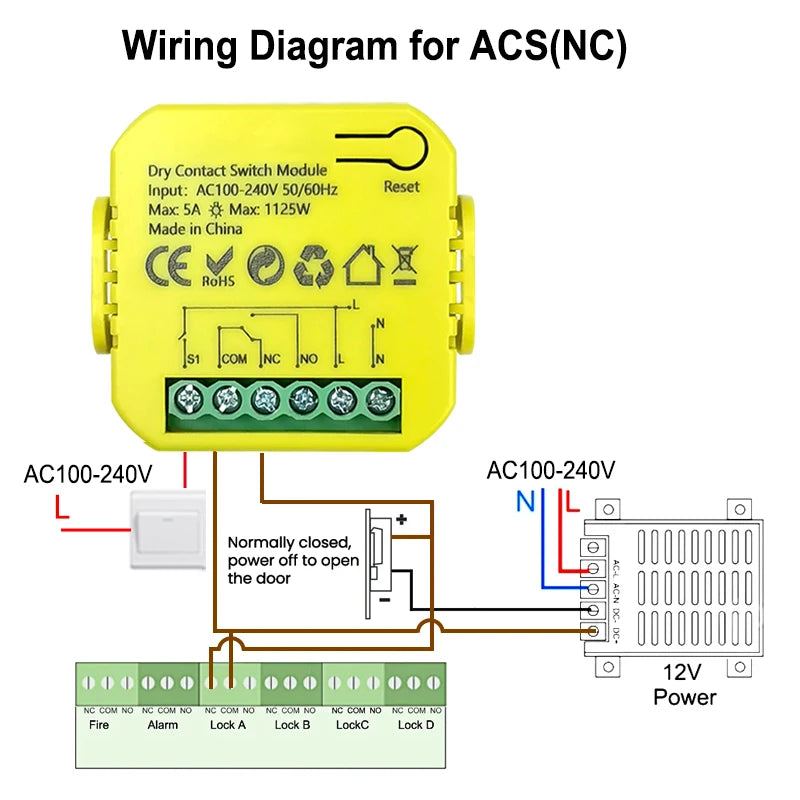 Smart ZigBee Dry Contact Switch Relay