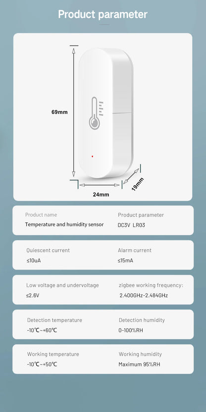 ZigBee Smart Temperature & Humidity Sensor