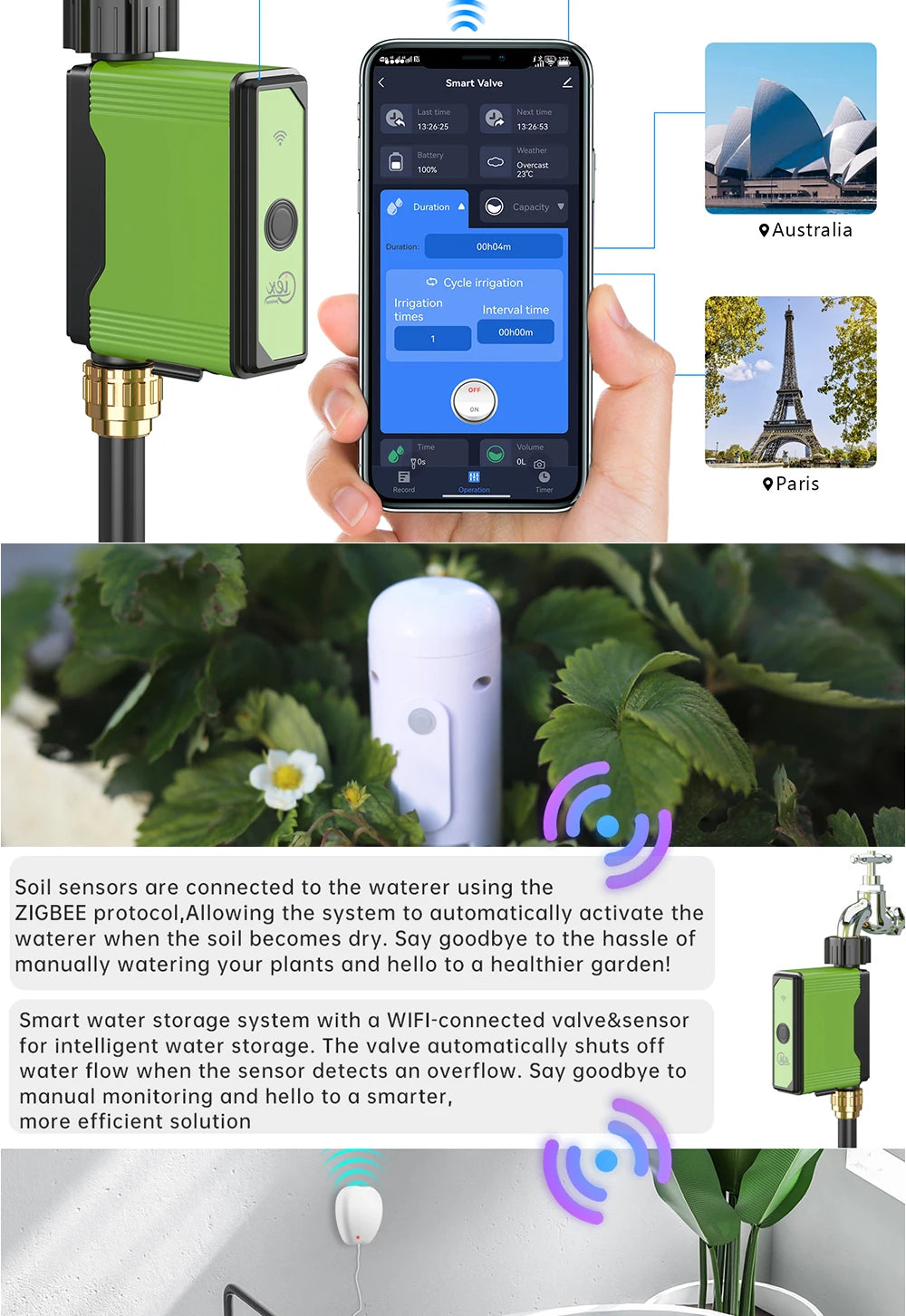 Smart Zigbee WiFi Garden Watering Timer