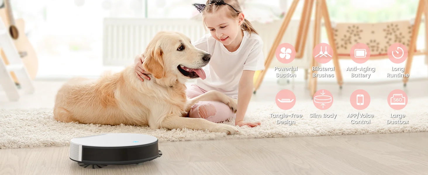 Smart Robot Vacuum for Pet Hair