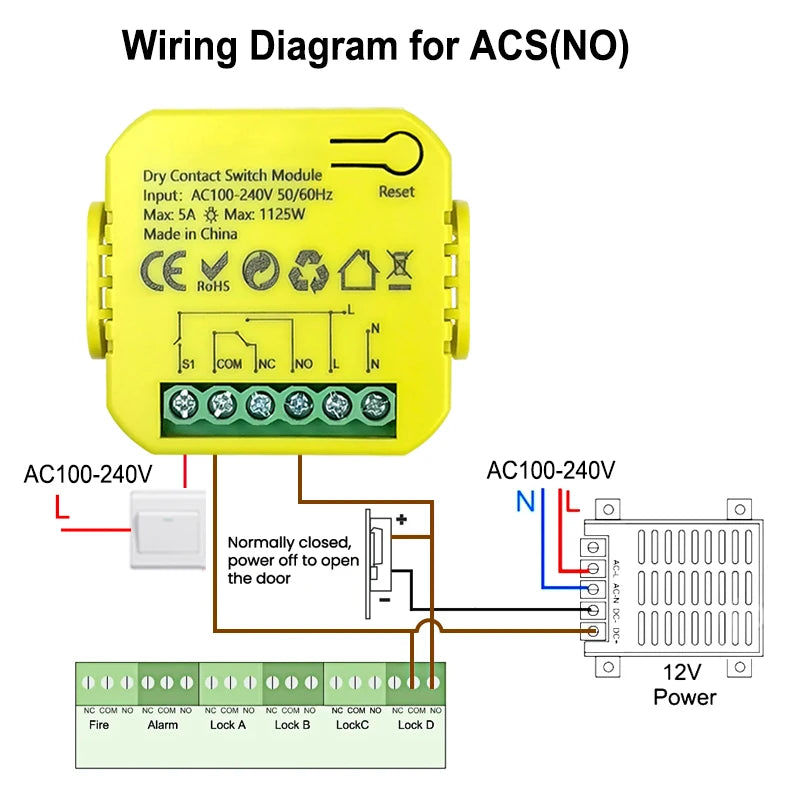 Smart ZigBee Dry Contact Switch Relay